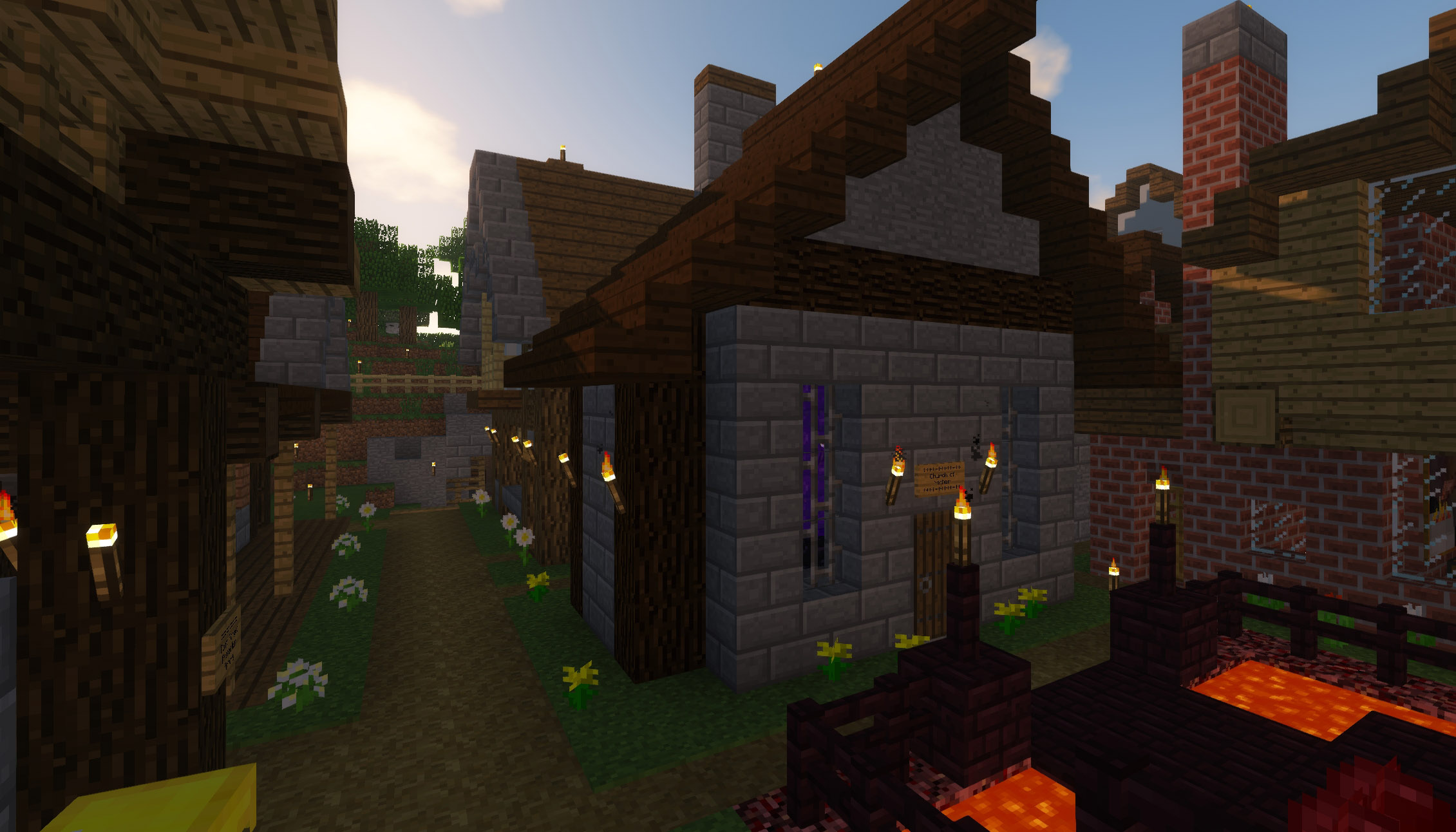 The town shops